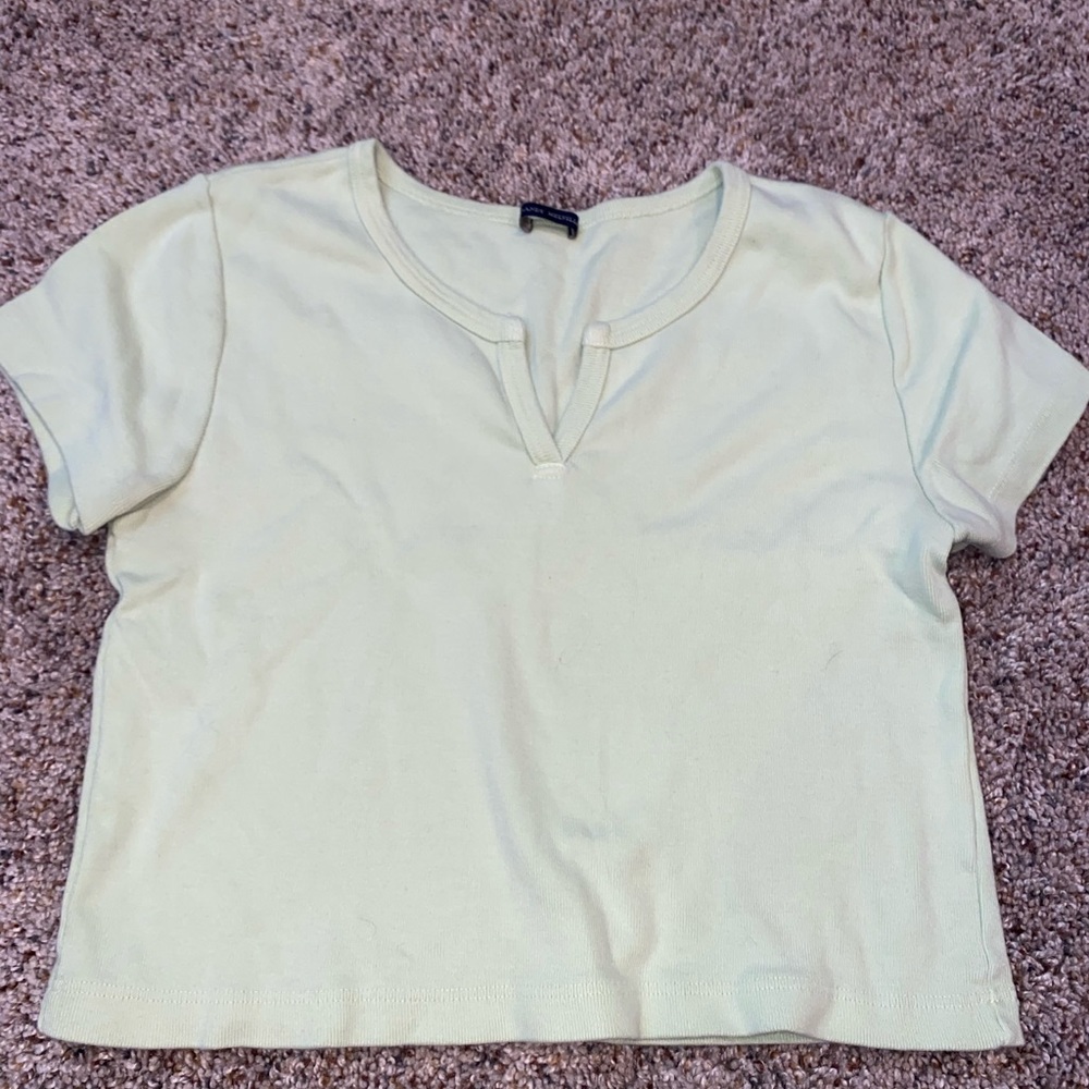 green Brandy Melville crop top short sleeve